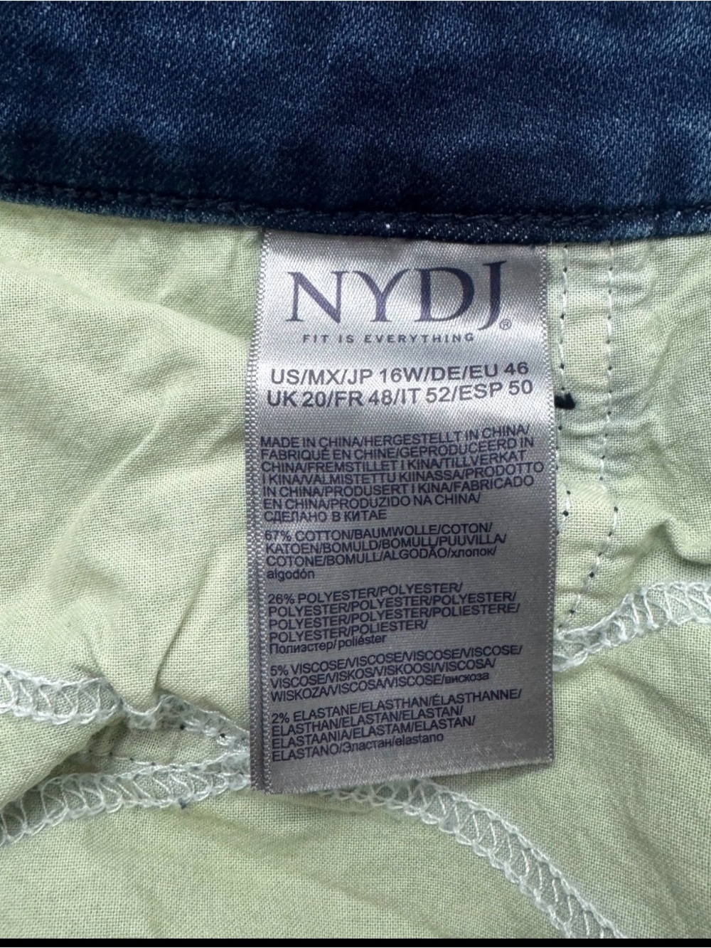 NYDJ Dark Blue Wide Leg Button-Cuff Jeans - Picture 4 of 6